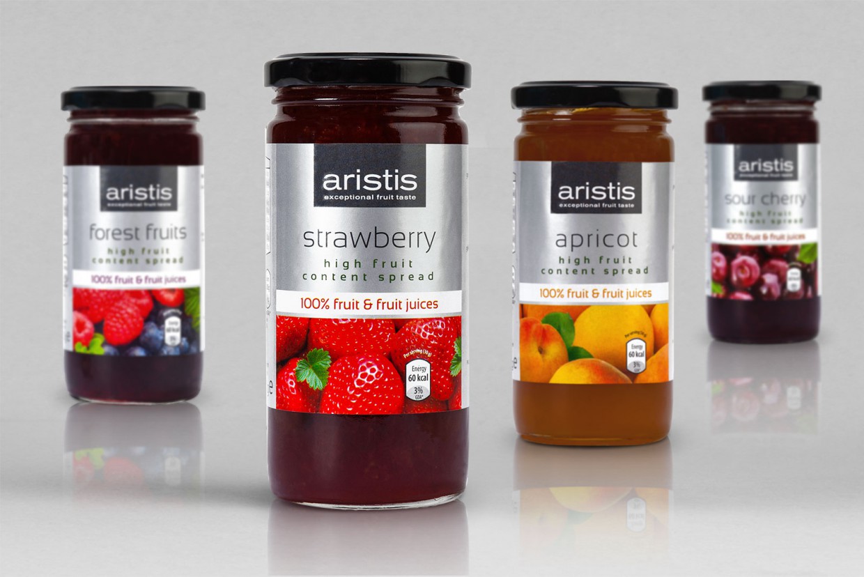 Σχεδιασμός ετικέτας βάζου μαρμελάδας ARISTIS